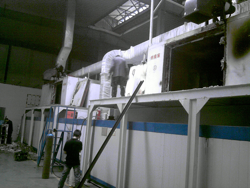 铝轮毂空气加热器现场